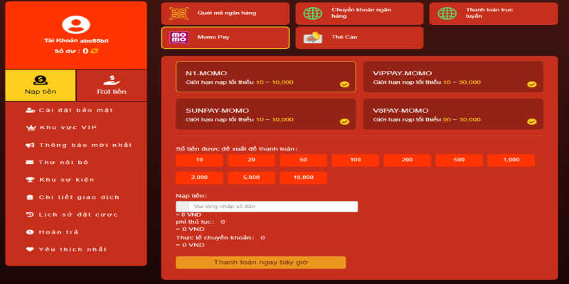 FAQs của hội viên về quá trình nạp tiền